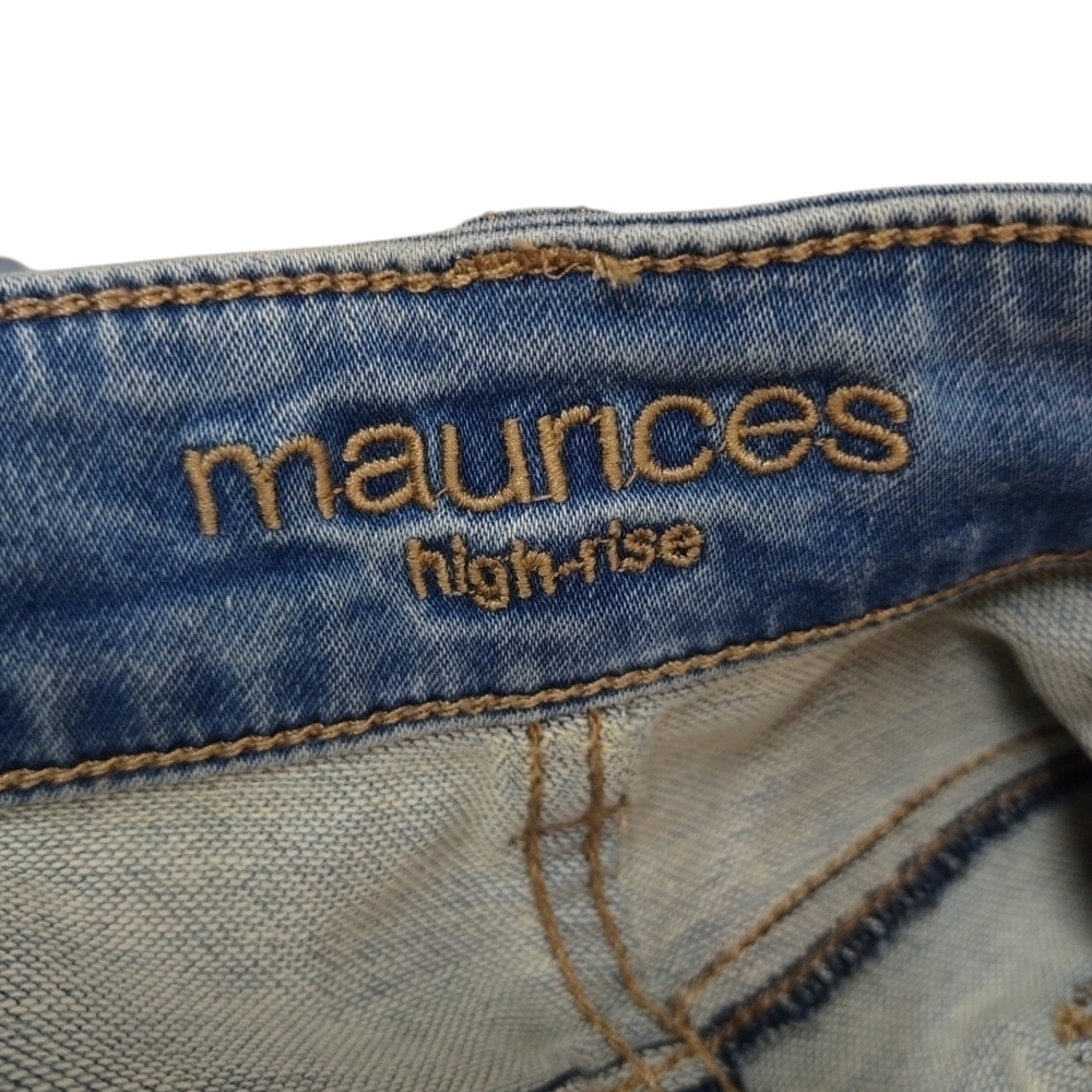 Maurices Jegging Jeans Women's Blue Distressed Super Soft High Rise Size L NWT - Picture 8 of 14